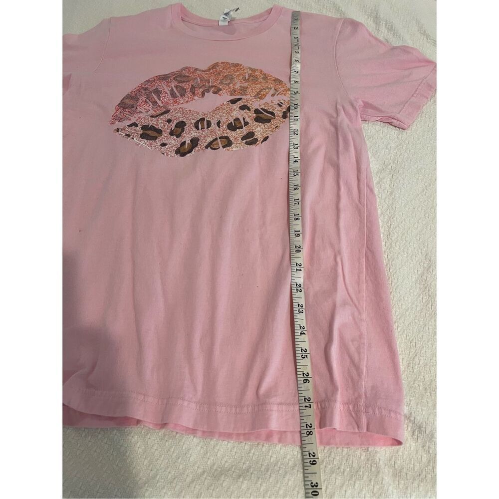 Bella Canvas pink leopard lip tee t-shirt large - Picture 8 of 8